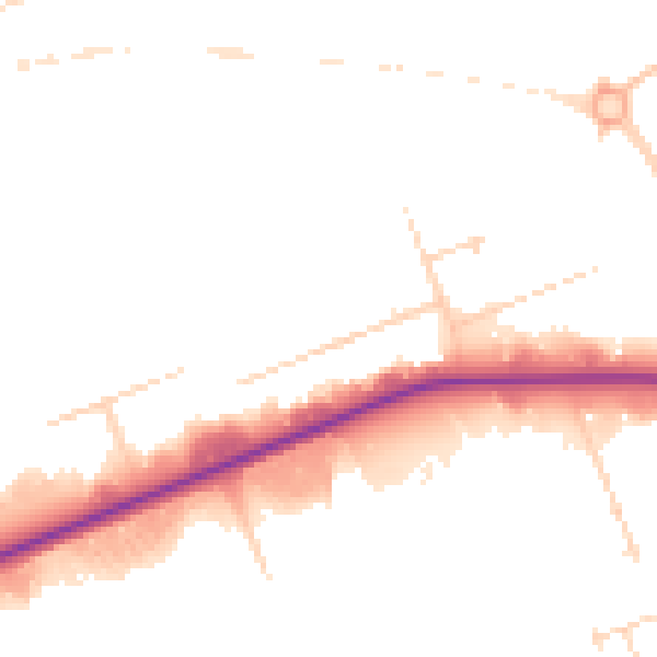 Daytime road noise heatmap for NN17 5XJ