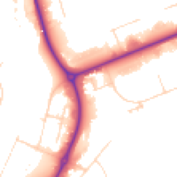 Daytime road noise heatmap for NN17 5XY