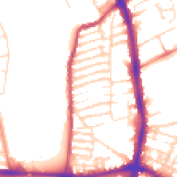Daytime road noise heatmap for NN2 6BS