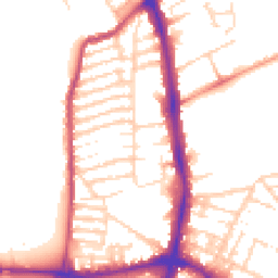 Daytime road noise heatmap for NN2 6BT