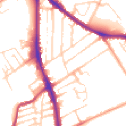 Daytime road noise heatmap for NN2 6JT