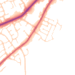 Daytime road noise heatmap for NN2 7FJ