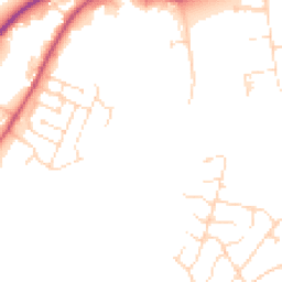 Daytime road noise heatmap for NN2 7FZ