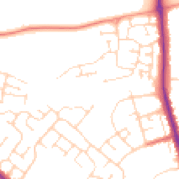 Daytime road noise heatmap for NN2 8FZ
