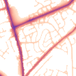 Daytime road noise heatmap for NN2 8LJ