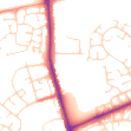 Daytime road noise heatmap for NN2 8LN