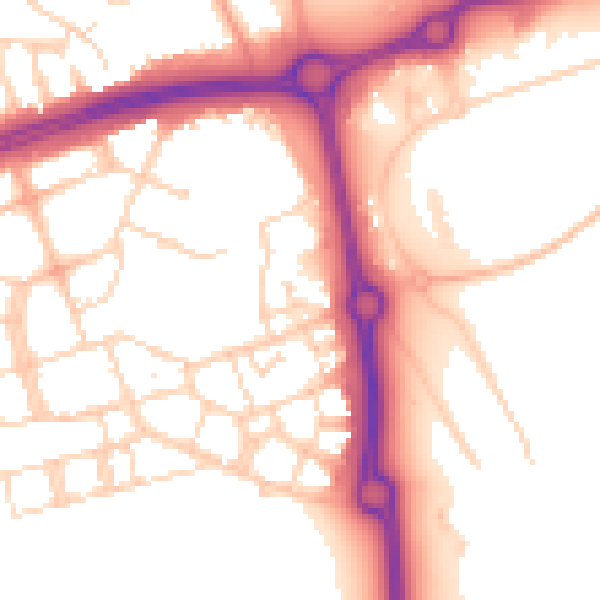 Daytime road noise heatmap for NN5 4AE