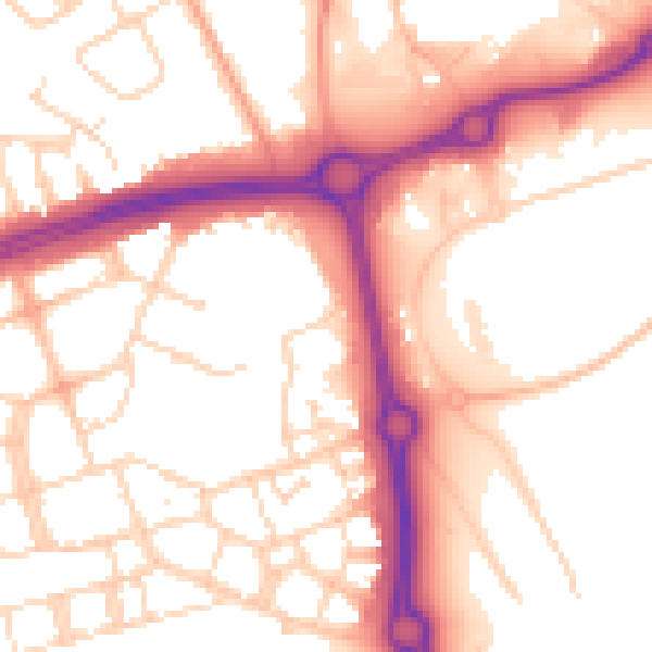 Daytime road noise heatmap for NN5 4AG