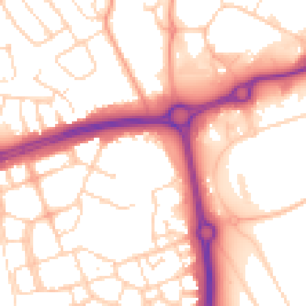 Daytime road noise heatmap for NN5 4AJ