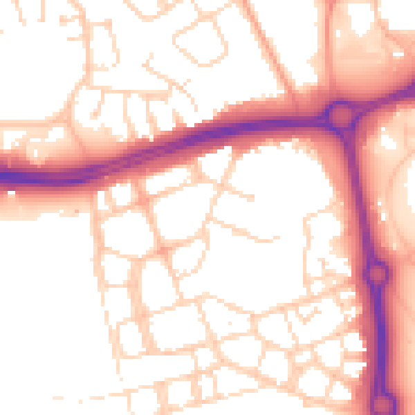Daytime road noise heatmap for NN5 4AY