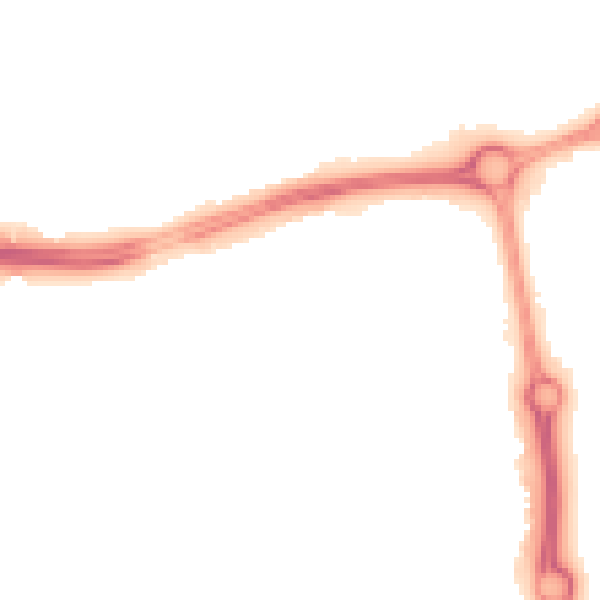 Night-time road noise heatmap for NN5 4AY