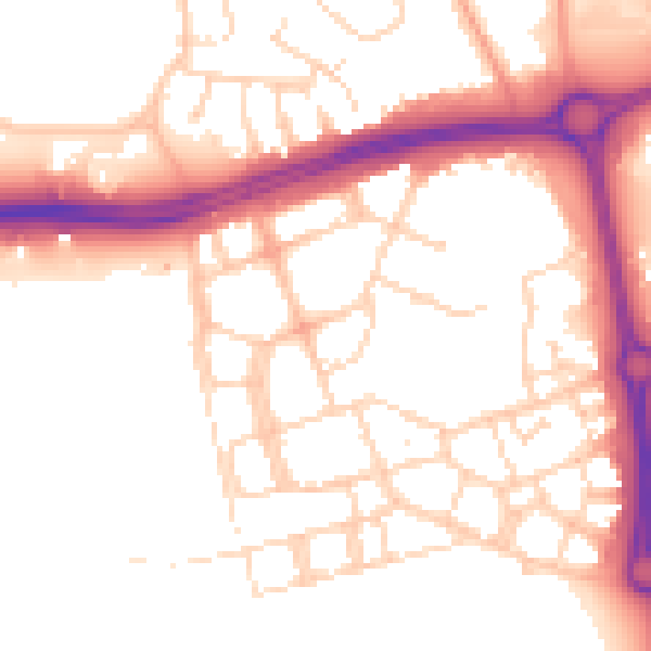 Daytime road noise heatmap for NN5 4AZ