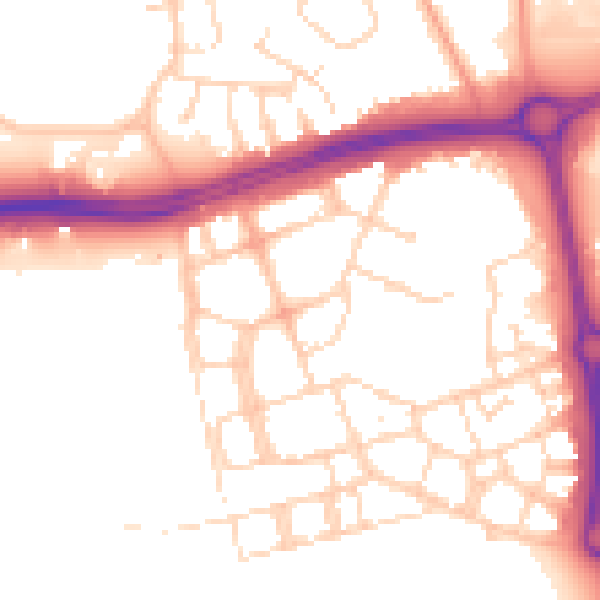 Daytime road noise heatmap for NN5 4BA