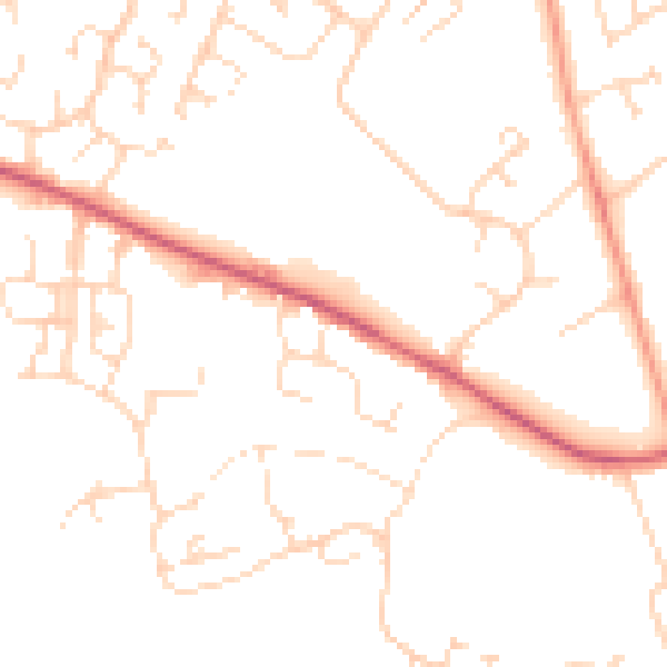 Daytime road noise heatmap for NN5 4BH