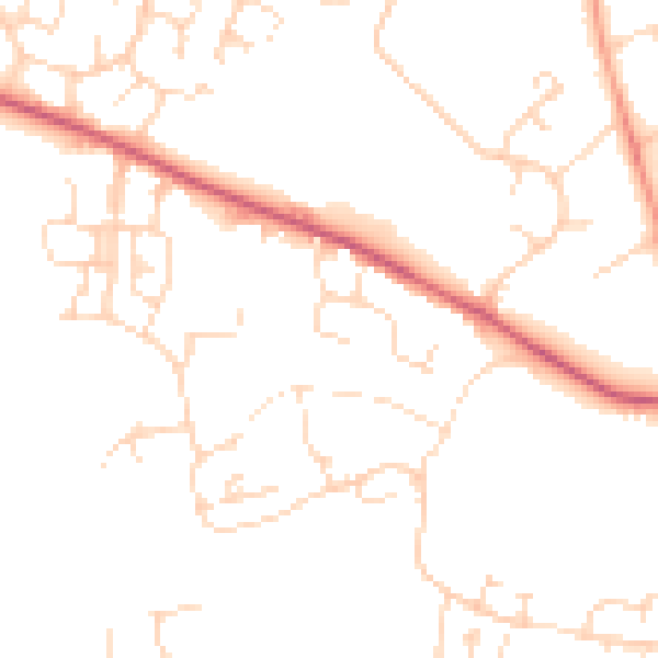 Daytime road noise heatmap for NN5 4BJ