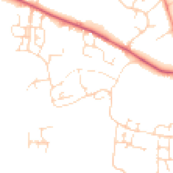 Daytime road noise heatmap for NN5 4BW