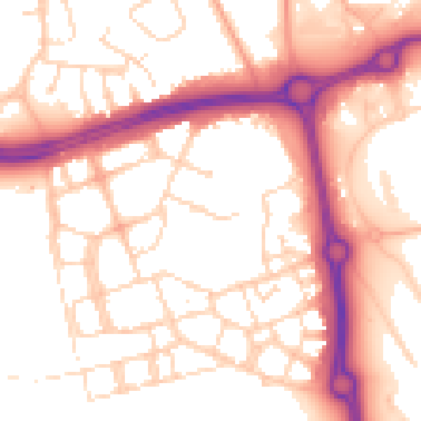 Daytime road noise heatmap for NN5 4DD