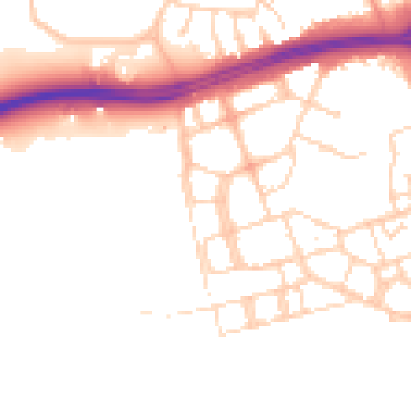 Daytime road noise heatmap for NN5 4DH