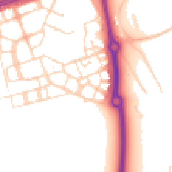 Daytime road noise heatmap for NN5 4EB