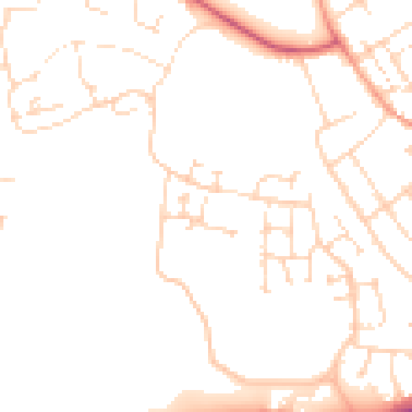 Daytime road noise heatmap for NN5 4UJ