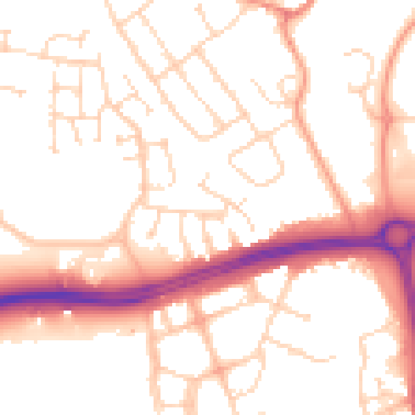 Daytime road noise heatmap for NN5 4WA