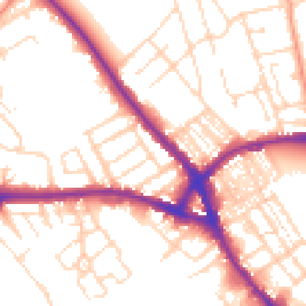 Daytime road noise heatmap for NN5 5BH