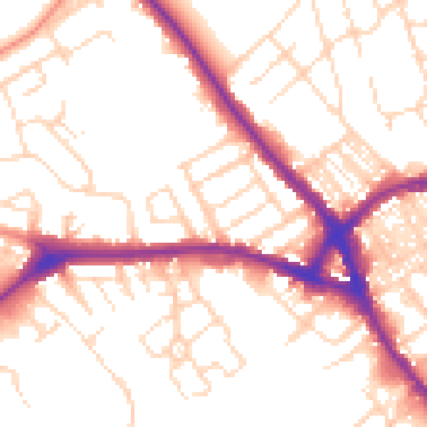 Daytime road noise heatmap for NN5 5BN