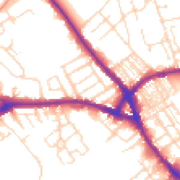 Daytime road noise heatmap for NN5 5BP