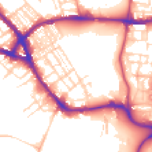 Daytime road noise heatmap for NN5 5DR