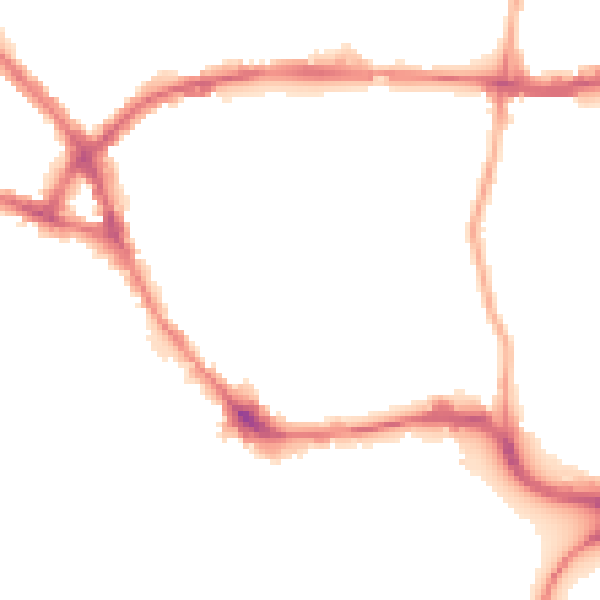 Night-time road noise heatmap for NN5 5DR