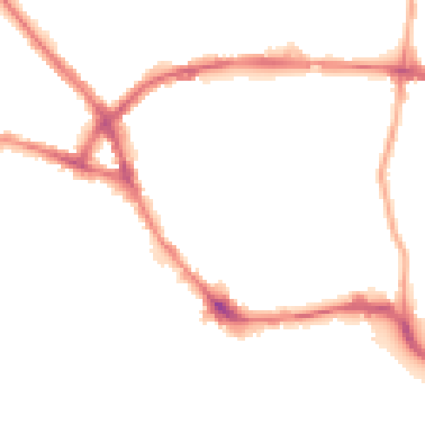 Night-time road noise heatmap for NN5 5EG