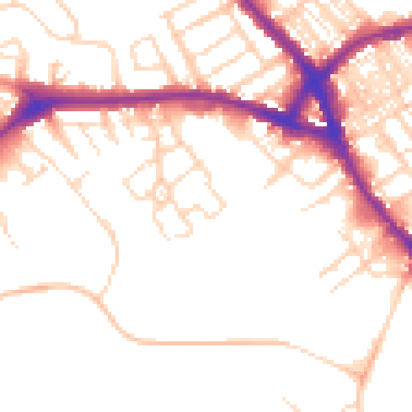 Daytime road noise heatmap for NN5 5FN