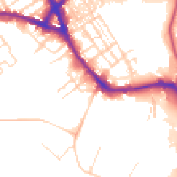 Daytime road noise heatmap for NN5 5JS