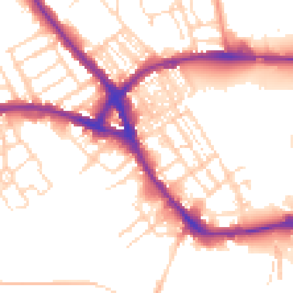 Daytime road noise heatmap for NN5 5LE
