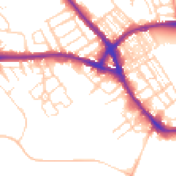 Daytime road noise heatmap for NN5 5LP