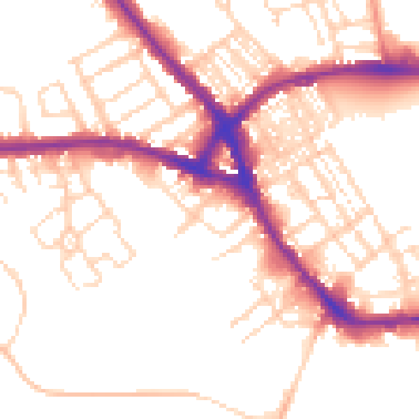 Daytime road noise heatmap for NN5 5LR