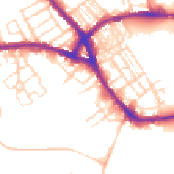 Daytime road noise heatmap for NN5 5LT