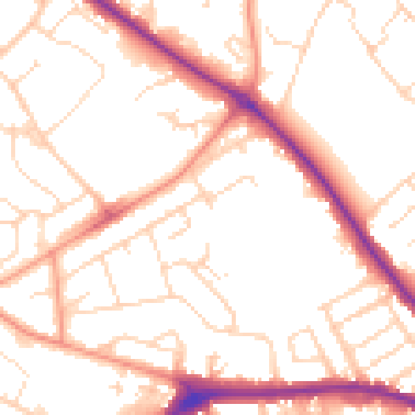 Daytime road noise heatmap for NN5 5PB