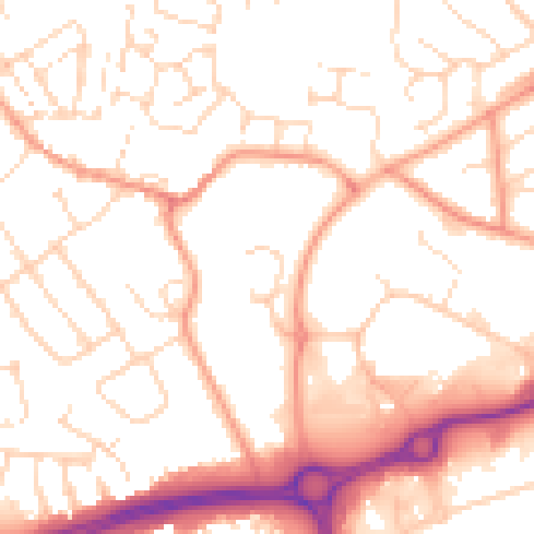 Daytime road noise heatmap for NN5 6FA