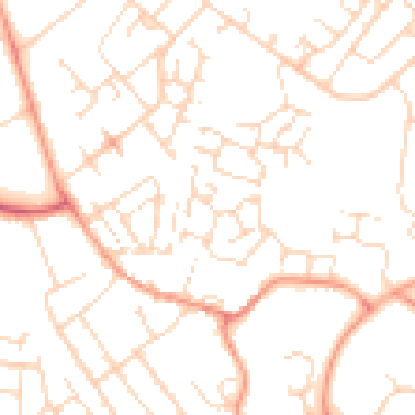 Daytime road noise heatmap for NN5 6FW