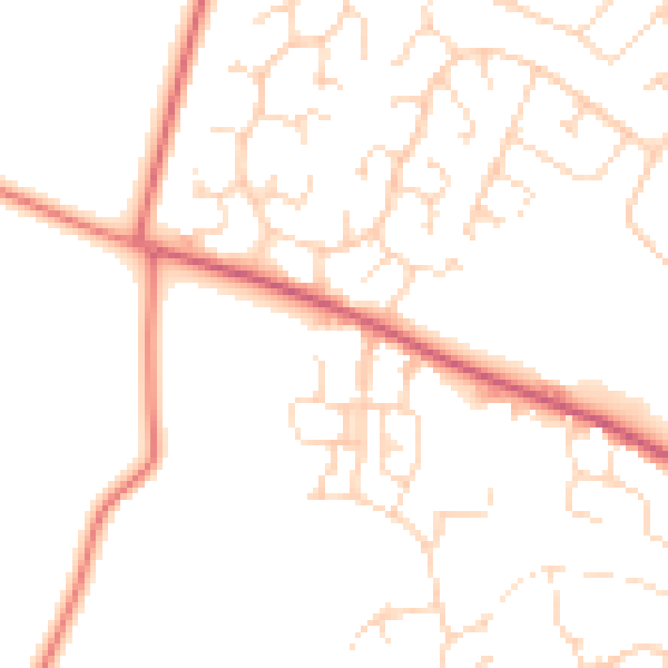 Daytime road noise heatmap for NN5 6GG