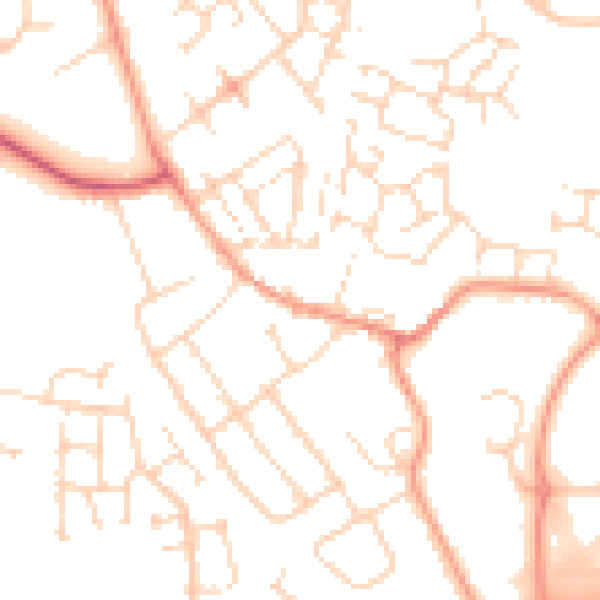 Daytime road noise heatmap for NN5 6NA