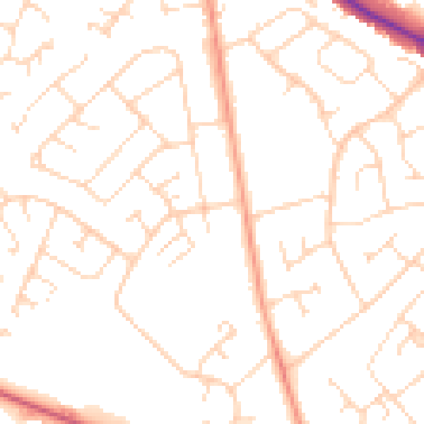 Daytime road noise heatmap for NN5 6QE