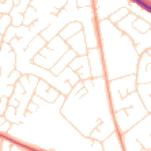 Daytime road noise heatmap for NN5 6QH