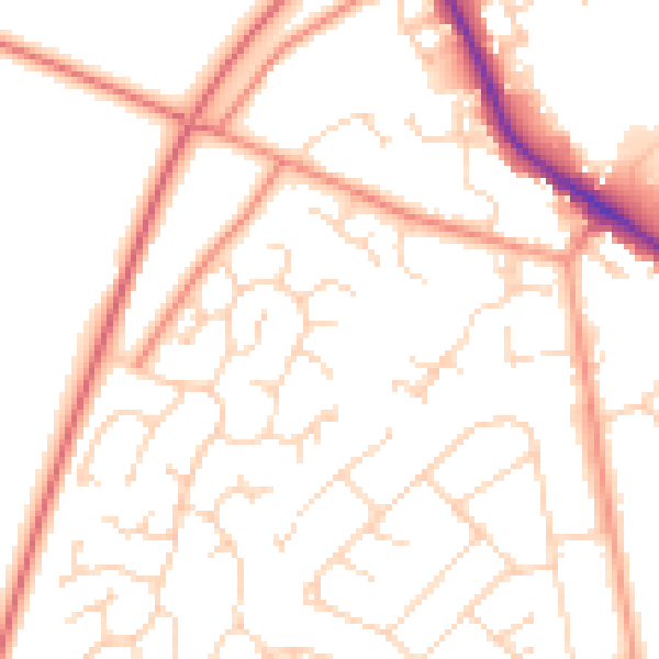 Daytime road noise heatmap for NN5 6QS