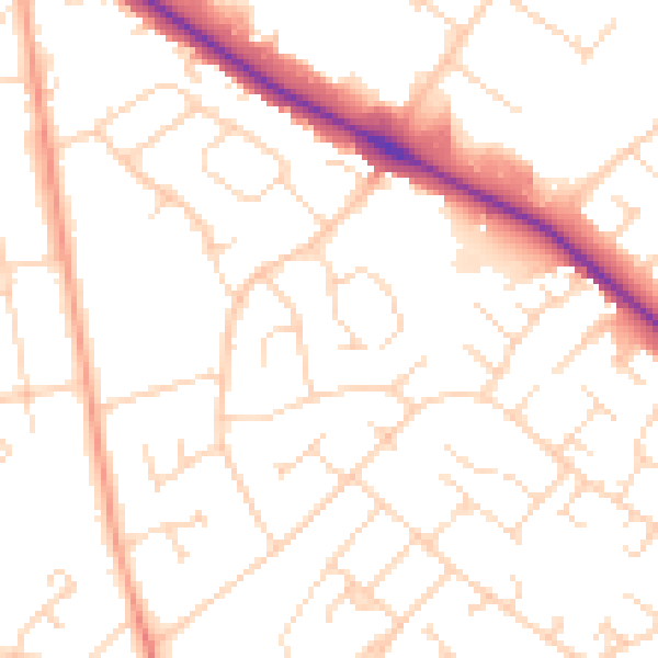Daytime road noise heatmap for NN5 6RR
