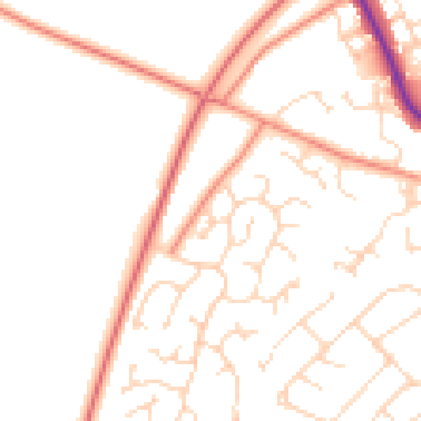 Daytime road noise heatmap for NN5 6SB