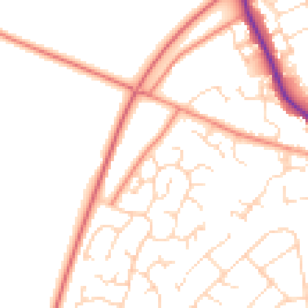 Daytime road noise heatmap for NN5 6SD