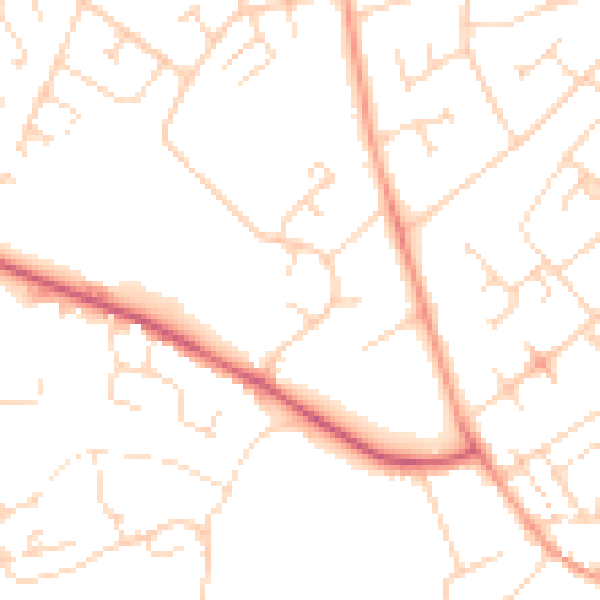 Daytime road noise heatmap for NN5 6XG