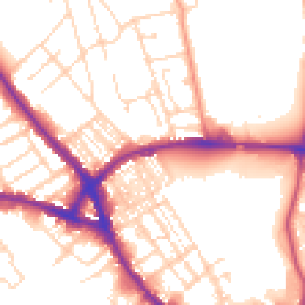 Daytime road noise heatmap for NN5 7DP